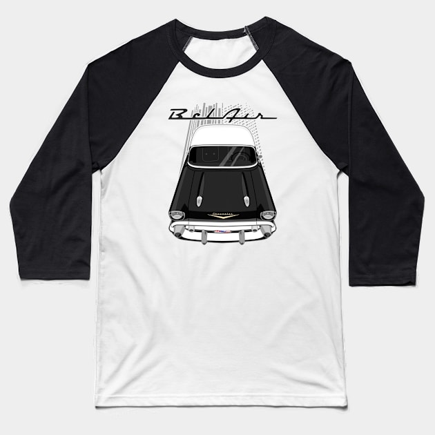 Chevrolet Bel Air 1957 - black and white Baseball T-Shirt by V8social